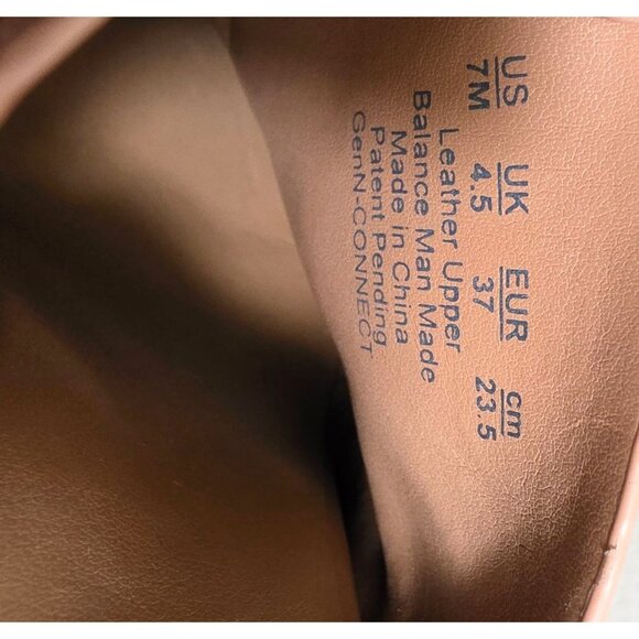 Naturalizer Women's Nude Leather Mule Heeled Sandals Chunky Block Heel Size 7 - Picture 6 of 8